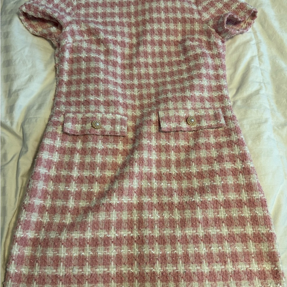 Chic Pink and White Kids Dress